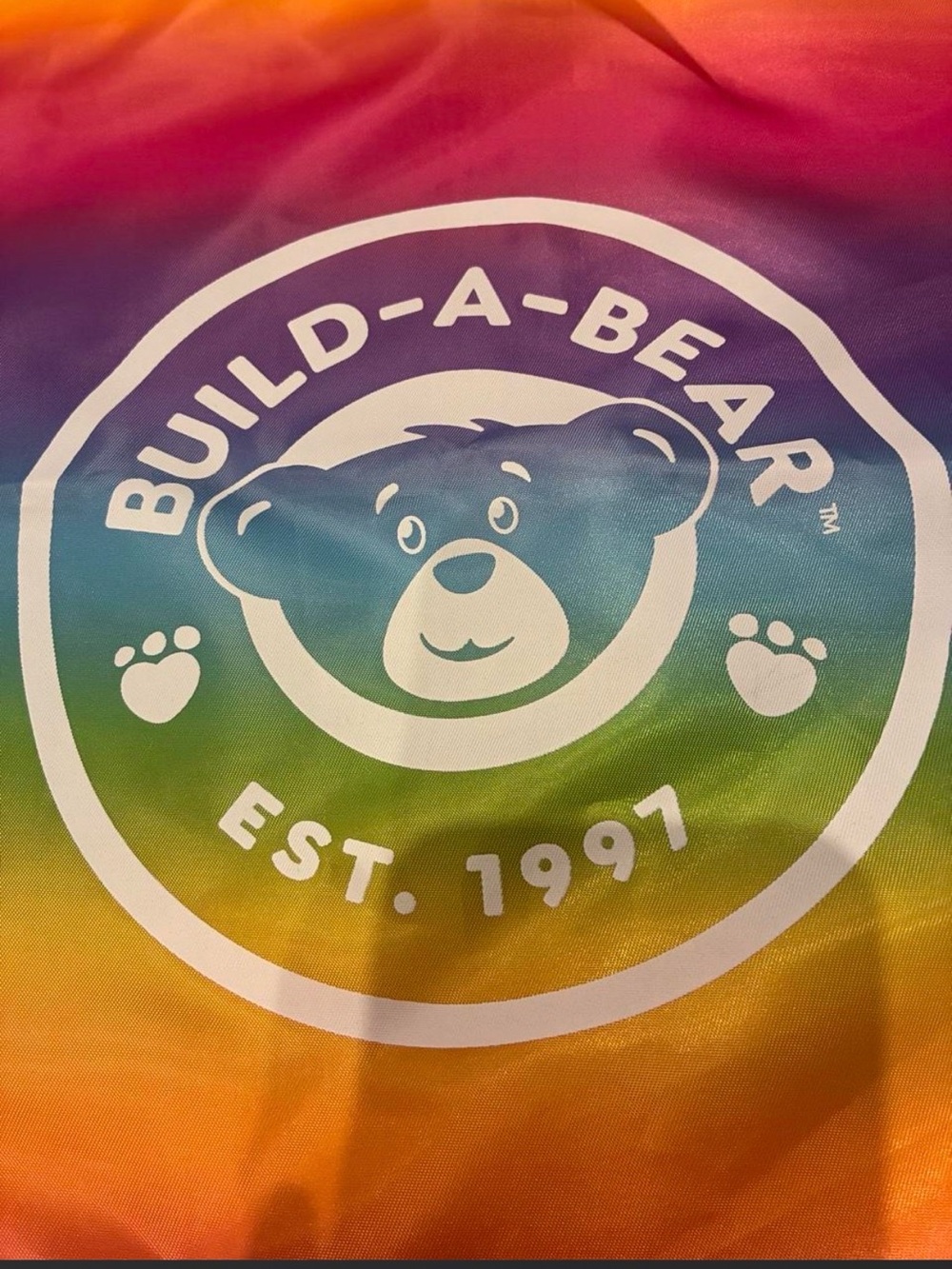 Build a bear rainbow Drawstring Backpack Carrier - Picture 2 of 8